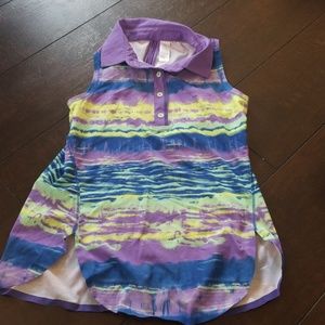 Ivivva girls tie dye tennis top sleeveless 10 Nwot